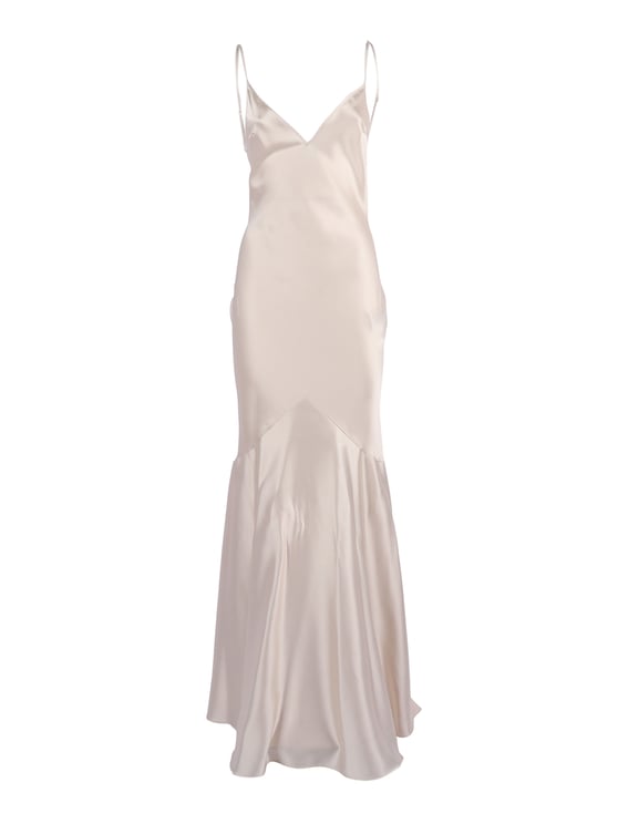 Elisabetta Franchi Satin Fitted Flared Midi Dress