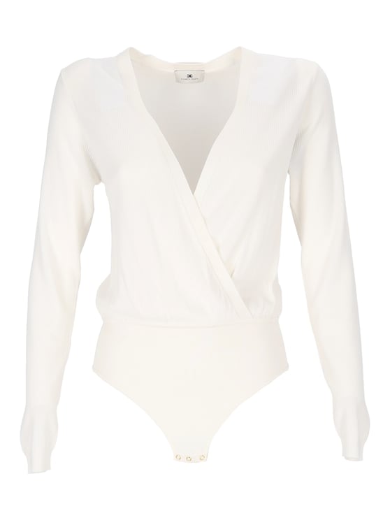 Elisabetta Franchi V-Neck Wrap-Style Bodysuit