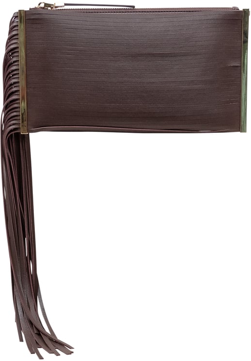 Elisabetta Franchi Pochette con Frange e Zip