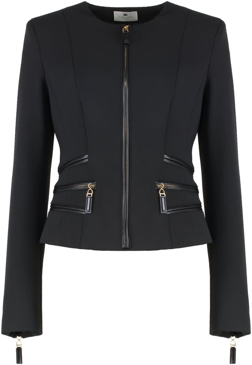 Elisabetta Franchi Jacket in double crêpe with zip details