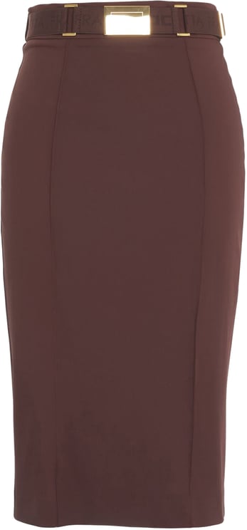 Elisabetta Franchi Midi skirt with logo belt