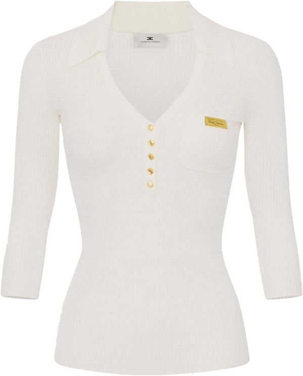 Elisabetta Franchi Elisabetta Franchi Women's Knitted Sweater Sweaters Ecru Mk86b61e2