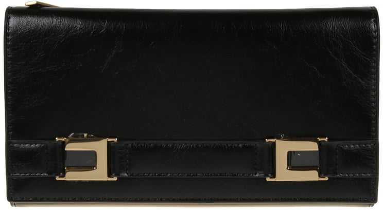 Elisabetta Franchi Chain Wallet Bag Black
