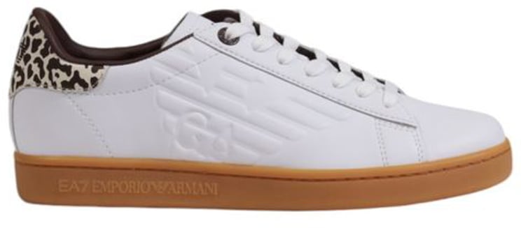 Emporio Armani EA7 Emporio Armani Beige Leather Low Top Sneakers