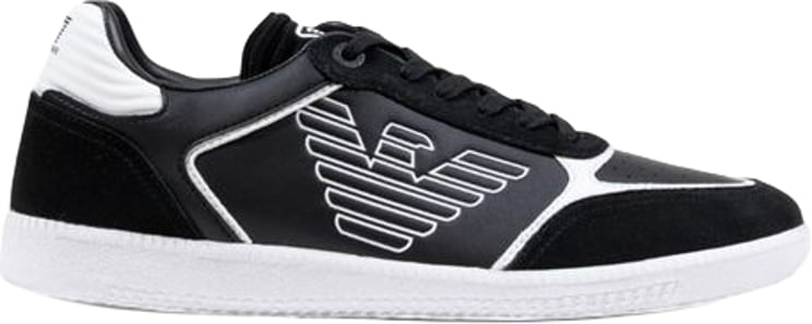 Emporio Armani EA7 Emporio Armani Black And White Leather Athletic Sneakers