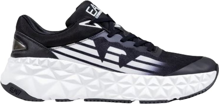 Emporio Armani EA7 Emporio Armani Black And White Polyester Athletic Sneakers