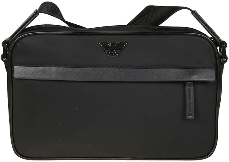 Emporio Armani Eagle Plaque Shoulder Bag Black