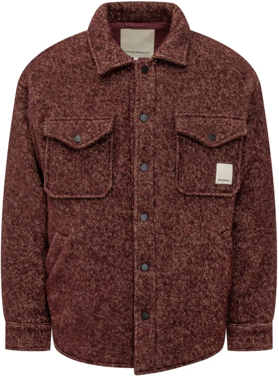 Emporio Armani Overshirt in Lana Bordeaux Emporio Armani