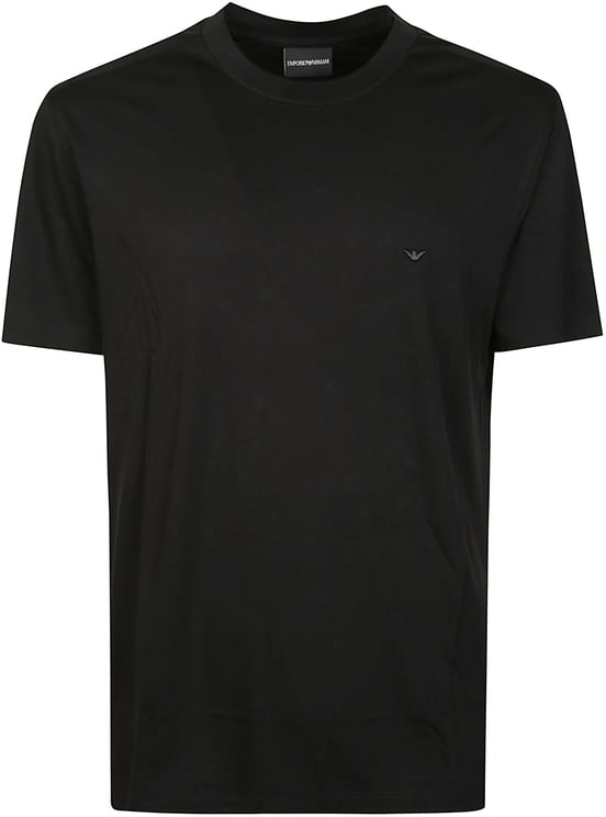 Emporio Armani Logo Embroidered T-shirt Black