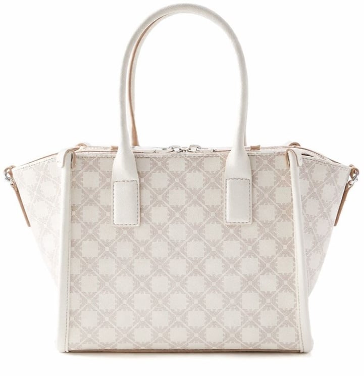 Emporio Armani Black Beige Pattern Double Handle Bag