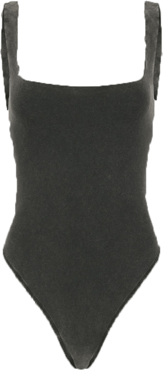 Entire Studios Square Neck Bodysuit Washed Black