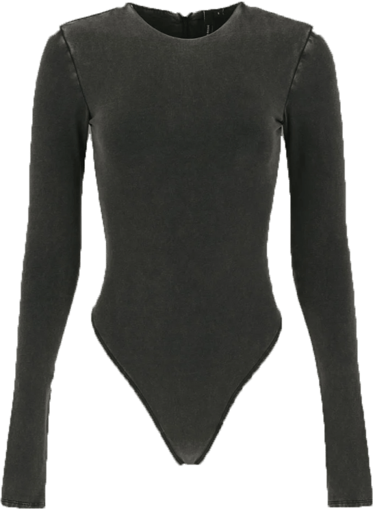 Entire Studios Ls Bodysuit Washed Black