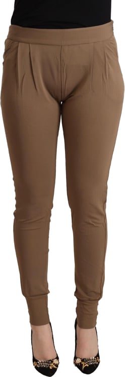Ermanno Scervino Scervino Street Brown Viscose Mid Waist Slim Tapered Pants