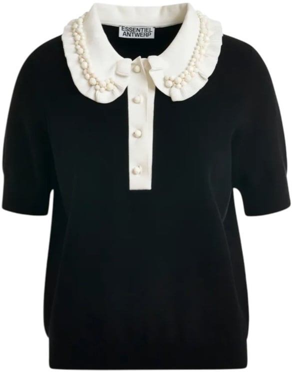 Essentiel Antwerp Polo noir col écru pampilles écru Jewelry BL34 Essentiel Antwerp femme