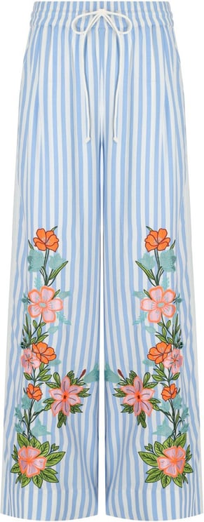 Essentiel Antwerp ESSENTIEL ANTWERP HEVON2 WHITE AND LIGHT BLUE PANTS