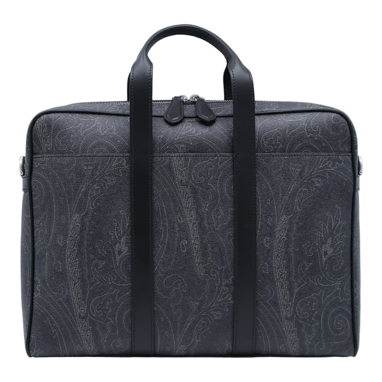 Etro Structured Briefcase-style Bag with Subtle Paisley Pattern