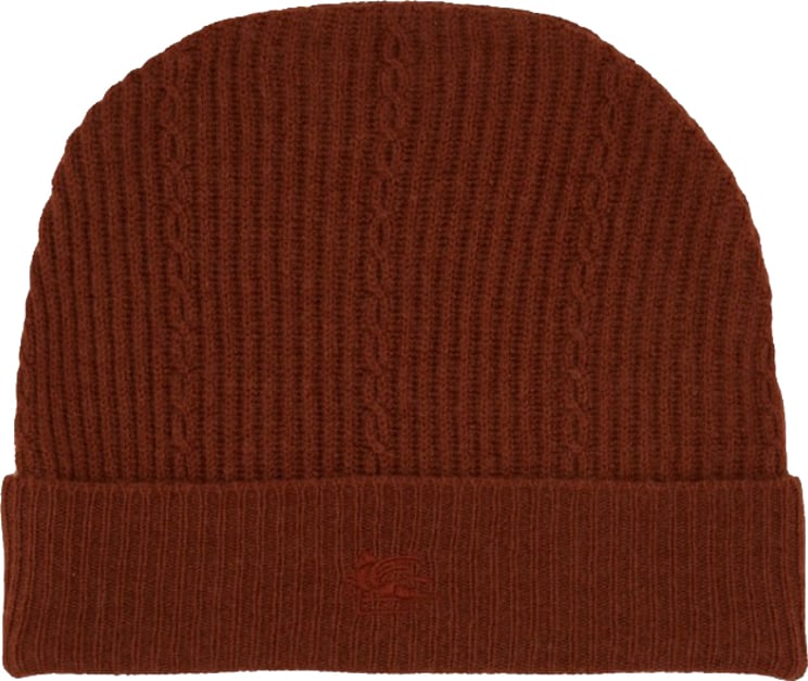 Etro Ribbed Burgundy Beanie Hat