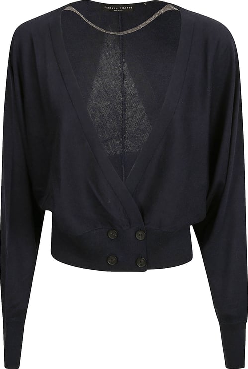Fabiana Filippi Cropped Sweater with Deep V-Neckline