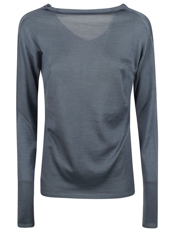 Fabiana Filippi Relaxed Fit Grey V-Neck Sweater