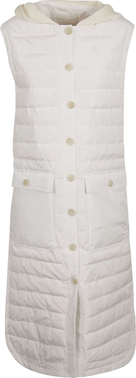 Fabiana Filippi Crisp White Long Coat With Classic Collar