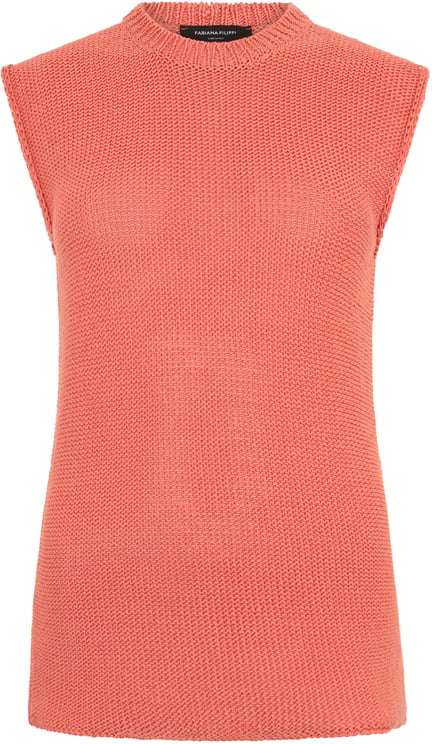 Fabiana Filippi Sleeveless sweater in salmon color, soft and versatile.