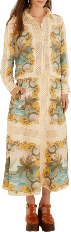 FARM Rio ROYAL SEA MULTICOLOR HEMD MET HAAKDETAILS