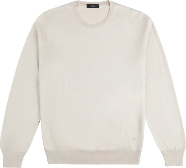Fay Crew Neck Knitwear in Stucco Tone