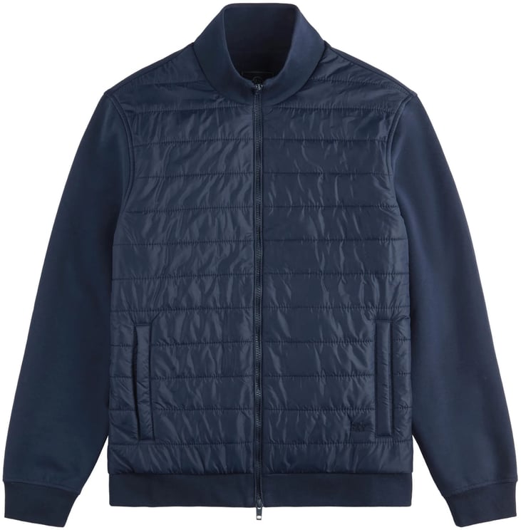 Fay Quilted Front Panel Smooth Fabric Jacket