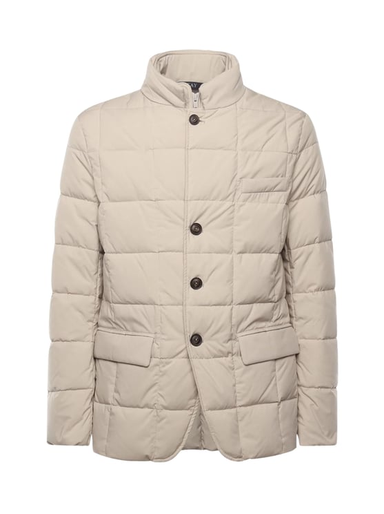 Fay Quilted Short Coat With Double-Breasted Front And Pockets