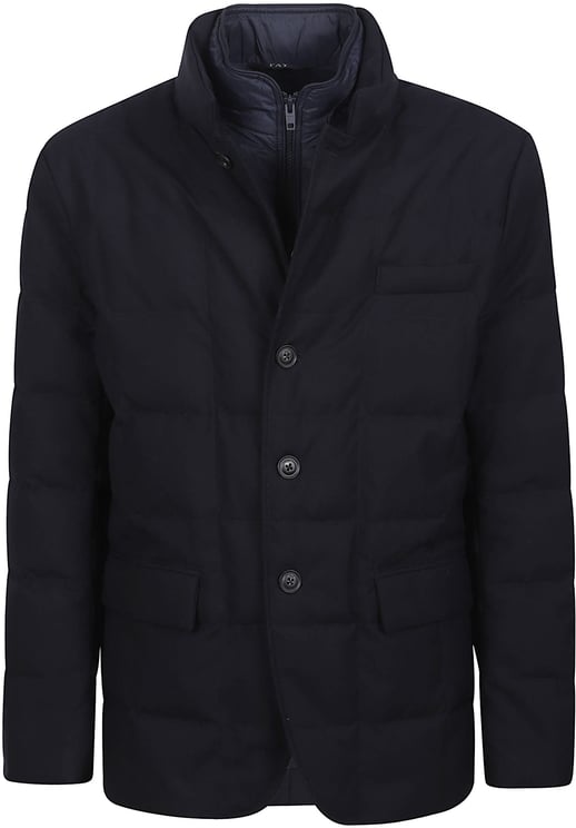 Fay Double Front Down Jacket Blue