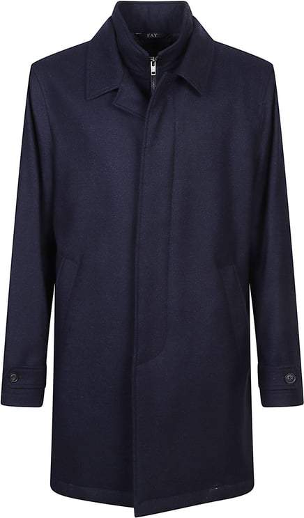 Fay Easy Morning Double Front Peacoat Blue