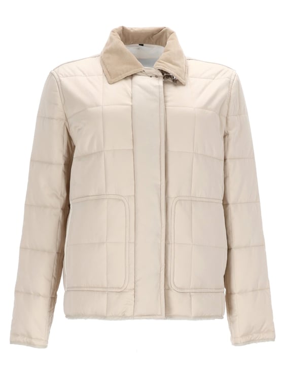 Fay Neutrals Quilted Boxy Field Jacket