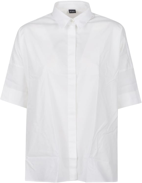 Fay 3/4 Sleeve Shirt White