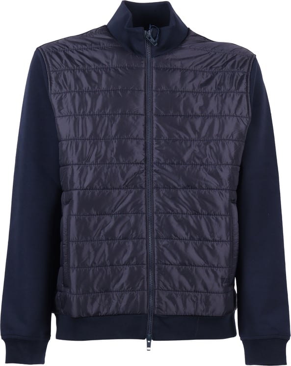 Fay Quilted Nylon Front Ribbed Casual Jacket