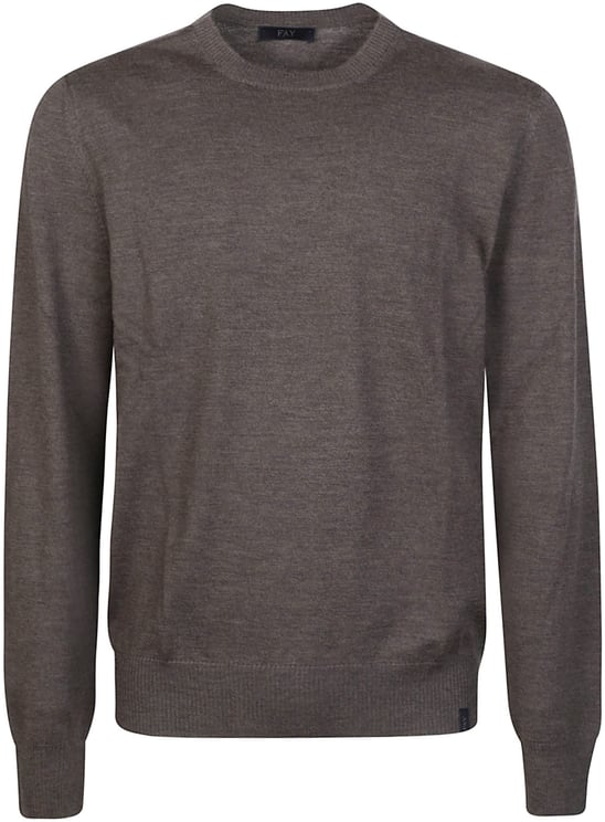 Fay Round Neck Sweater Brown