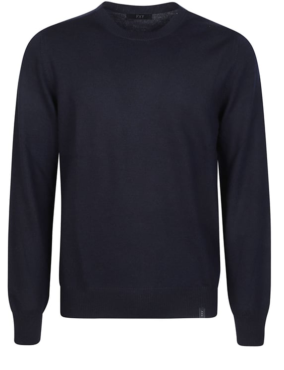 Fay Round Neck Sweater Blue