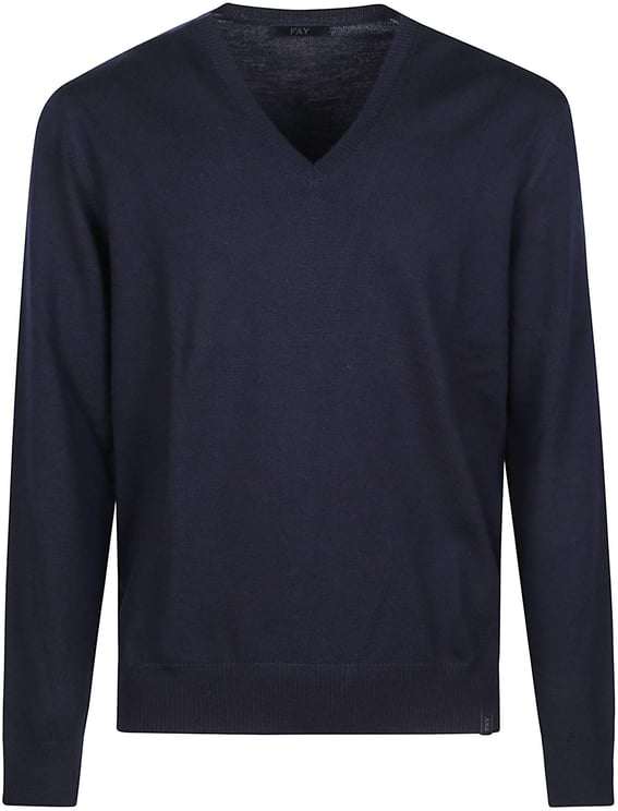 Fay V Neck Sweater Blue