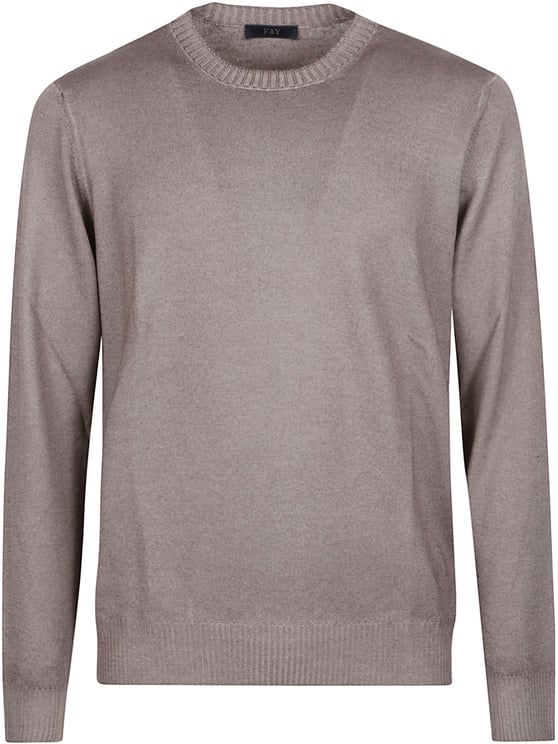 Fay Round Neck Sweater Brown