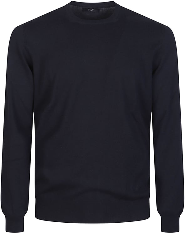 Fay Round Neck Sweater Blue