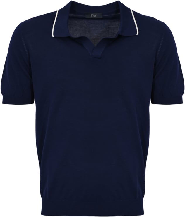 Fay T-Shirts And Polos Blu Navy/Caffe'