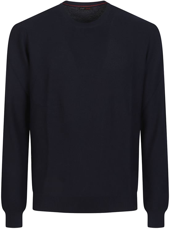 Fay Round Neck Sweater Blue