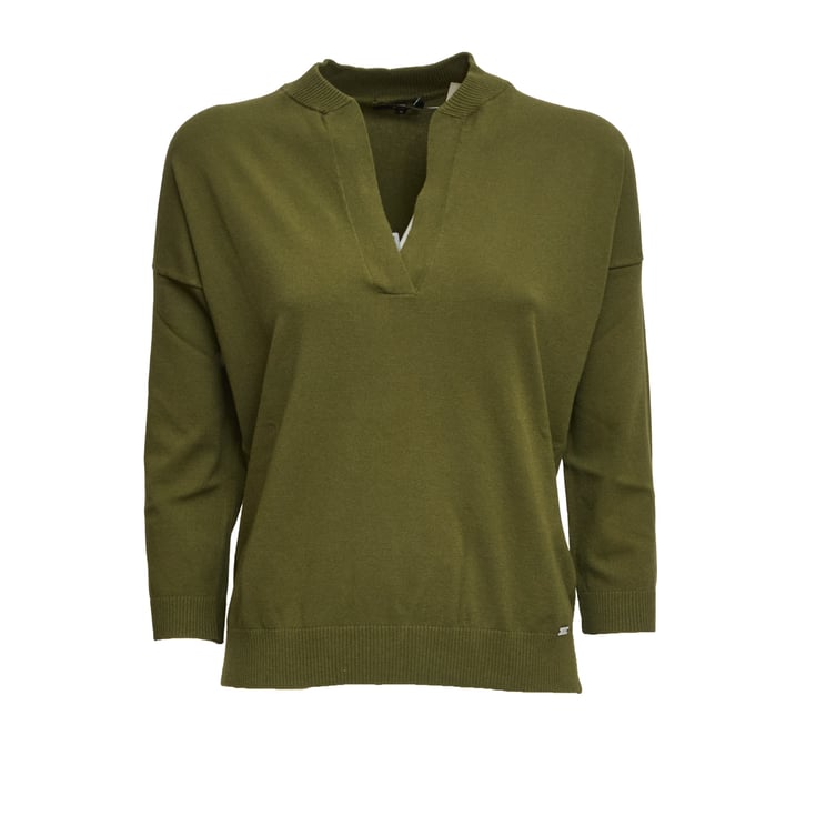 Fay Three-Quarter Sleeve V-Neck Sweater