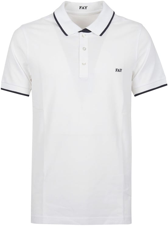 Fay Short Sleeve Slim Fit Polo Shirt White