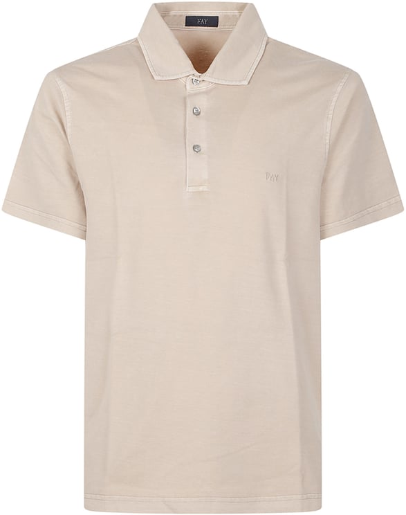 Fay Short Sleeve Frosted Embroidery Polo Shirt Brown