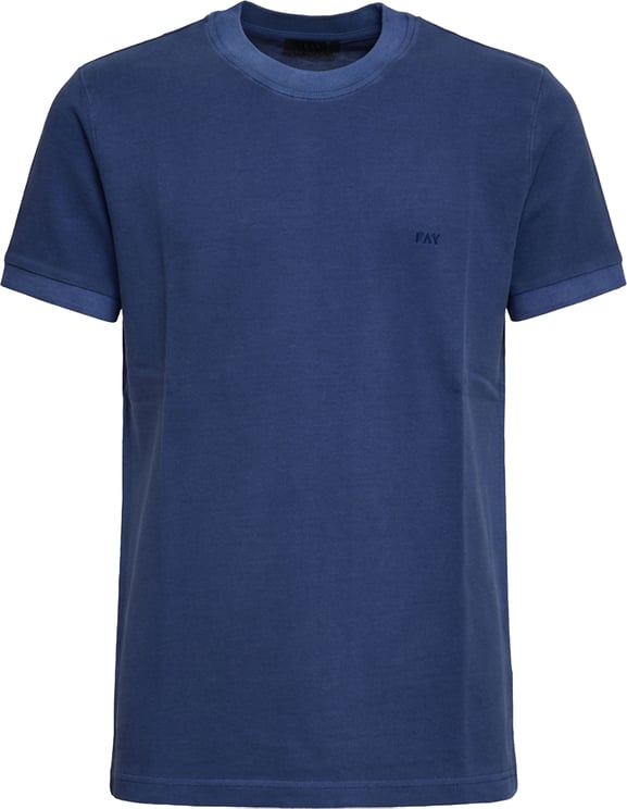 Fay T-shirt Piquet Tinta In Capo