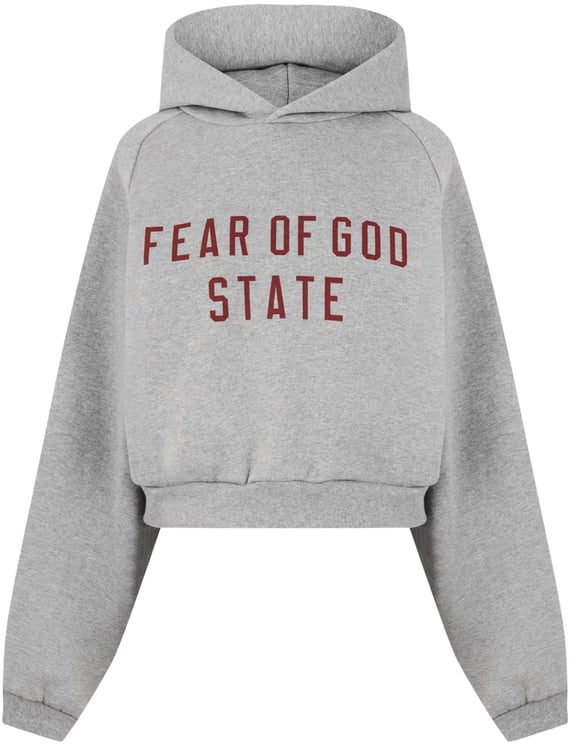 Fear of God Essentials Logo Fleece Cropped Hoodie