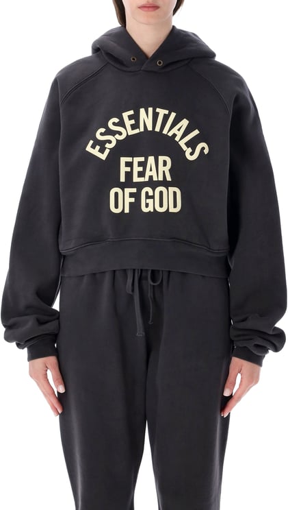 Fear of God Campus '90 Cropped Hoodie Faded Black