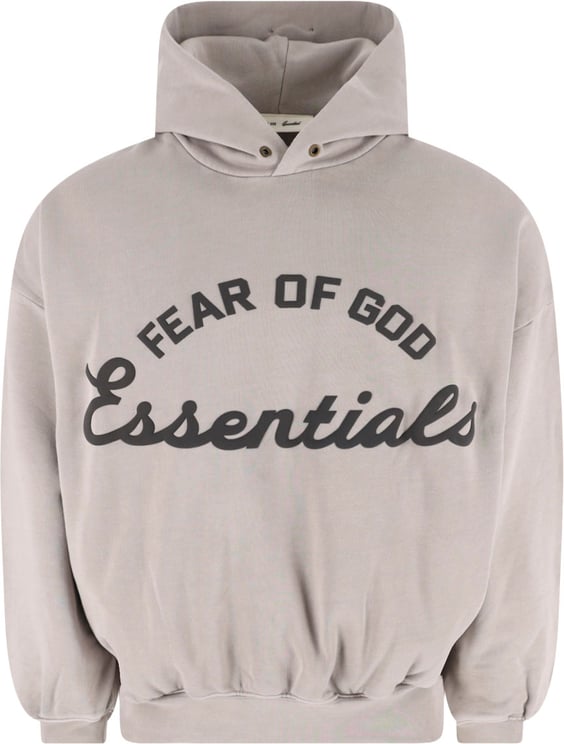Fear of God Black Oversized Arched Logo Hooded Sweatshirt