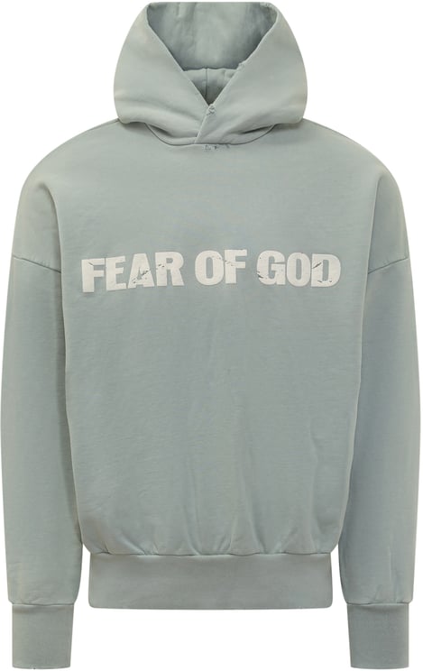 Fear of God Felpa con Cappuccio Celeste con Logo Fear of God