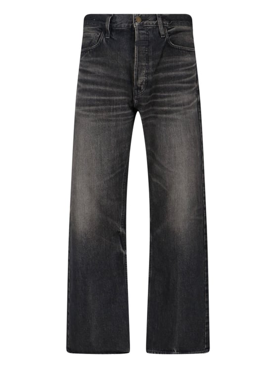 Fear of God Straight-Leg Black Denim Jeans With Logo Detail